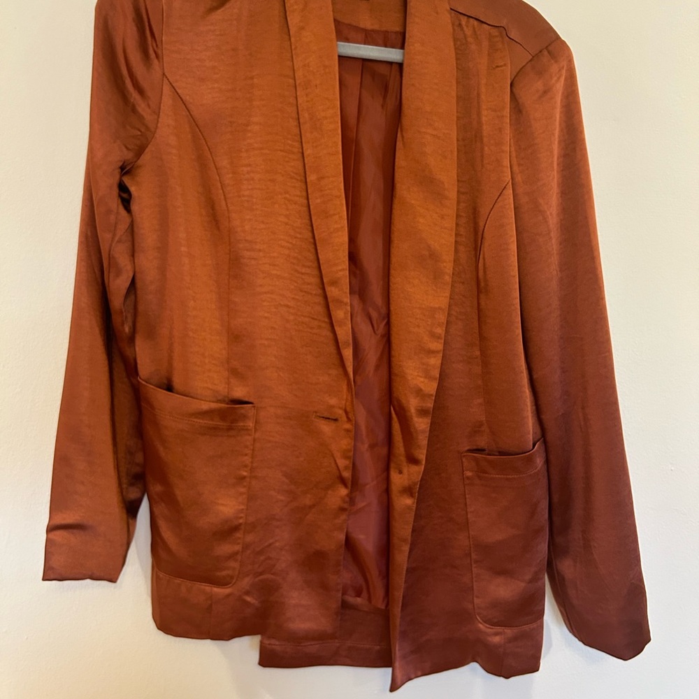 Lulus Orange Metallic Suit